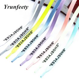 Shoe Parts 40"/47"/55"/63" Flat Glow In The Dark Shoelaces Light 8MM Printed For Sneakers Silicone Laces Drop