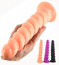 Big Anal Dildo Beads Spiral Long Butt Plug Artificial Penis Sex Toys for Woman Vagina Stimulate Couple Flirting Toy9213564