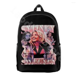 School Bags Sydney Sweeney Backpack Casual Travel Bag Harajuku Zipper Pack Hip Hop Rucksack Unique Daypack Fashion Backpacks