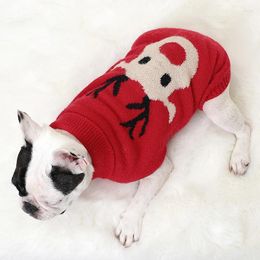 Dog Apparel Pet Christmas Sweater Elk Printed Pattern Knitwear For Dogs Cats Winter Warm Xmas Year Knittwear Knitted Clothing Cute