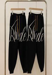 Knitted Pants Men Women 1 Top Drawstring Black Sweatpants Streetwear Trousers4534525