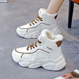 Casual Shoes Winter Sneakers Women 35-40 Plush Fashion Trendy PU Platform Boots Tenis Sports Flats 8560 Zapatillas Mujer