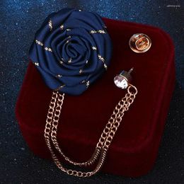 Brooches Accessories Korean Ribbon Flower Tassel Fabric Rose Men Suit Brooch Lapel Pin
