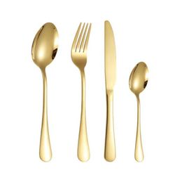 Wed Dinnerware Gold Stainless Flatware Cutlery Spoon Knife Fork Dishwasher Safe2470622