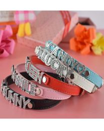50 Pieceslot Brand High Quanlity Pure Pu Leather 10MM Personalised Pet Cat Dog Collar5509817