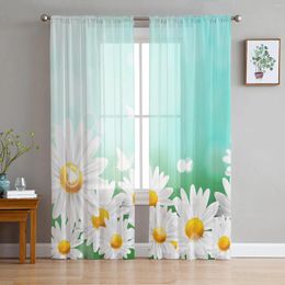 Curtain White Flower Butterfly Bubble Sheer Curtains For Living Room Decoration Window Kitchen Tulle Voile Organza