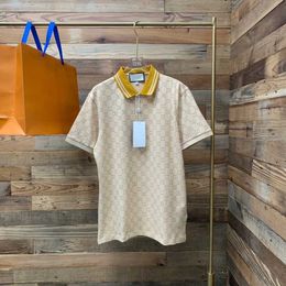 high-end Brand short-sleeved T-shirt men Bee polo shirt 100% cotton lapel Business Korean summer