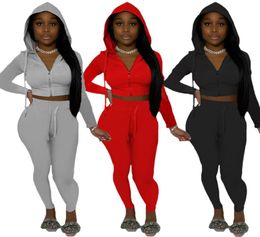 Jogger suits Women Fall winter Clothes tracksuits long sleeve outfits hooded jacketpants two 2 Piece Set jogging Plus size S2XL 1560994