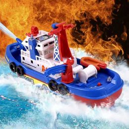 LED Toys Electric sea rescue boat toy fire boat and speedboat toy childrens lightweight toy with light and sound S2452011