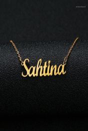 Gold Silver Colour Personalised Custom Name Pendant Necklace Customised Cursive Nameplate Necklace Women Handmade Birthday Gift11827787