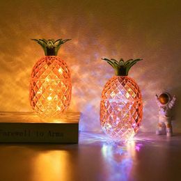 Lamps Shades New pineapple LED night light button battery operated light gift used for childrens room home decoration bedside light Y240520PGQD
