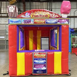 Custom 5mLx5mWx3.5mH (16.5x16.5x11.5ft) Inflatable Concession Stand Tent Carnival Treat Shop Ice Cream French Fry Beach Bar Food Booth For Sale