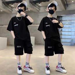 Clothing Sets Boys Sport Summer Big Kids Loose Clothes Suit Short Sleeve Tops Shorts 2Pcs Children Fashion Handsome Outfits