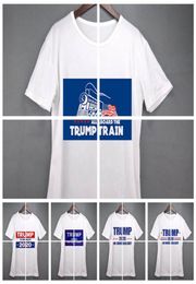 women Donald Trump Train 2020 T-Shirt O-Neck Short Sleeve Shirt USA Flag Keep Aman Great letter Tops Tee Shirt LJJA38344201003