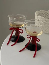 Wine Glasses Alien Creative Antique Niche Stone Lace Glass Vintage Natural Red Goblet Korean Style Cute Snowman Dessert Bowl