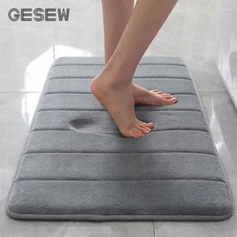 Carpets GESEW Coral Fleece Bath Mat Carpet Absorption Non-slip Door Shower Room Memory Foam Toilet Floor Bathroom Accessories