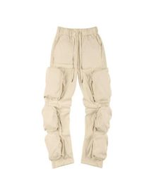 Pocket Cargo Pants Men Women Quality Joggers Drawstring Sweatpants Trousers Hip hop5570467