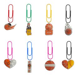 Christmas Decorations Fluorescent Basketball Park 10 Cartoon Paper Clips Sile Bookmarks Dispenser Bookmark Memo Clip Funny For School Ot2Or