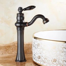 Bathroom Sink Faucets Faucet Antique Black Bronze Finish Basin Single Handle Brass Mixing Low Style Hardware