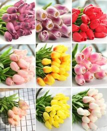 Simulation Flower PU Tulips Single Stem Bouquet Pretty Artifical Fake Flowers Home Centrepiece Party Wedding Decorations17705354
