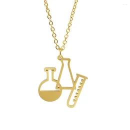 Pendant Necklaces Stainless Steel Beaker Chemistry Sliver Colour And Gold Plated Fashion Trend Necklace Jewellery Gift For Women