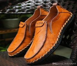 Mens genuine leather shoes suede loafer big size official shoes gentle mens travel walk shoe casual comfort breath shoes for Men z6370350