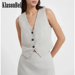 Work Dresses 4.18 KlasonBell Fashion Beading Chain Decoration V-Neck Single Breasted Vest Or High Waist Side Split Long Skirt Set Women