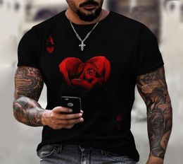 New Arrival 3d Printing Mens TShirt Rose Love Pattern Male Shirt Summer Leisure And Breathable Sports Fitness Clothing Tees8566100