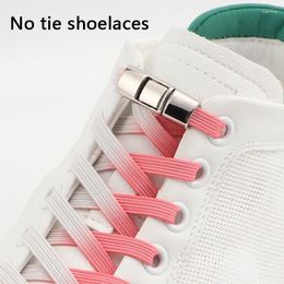 Shoe Parts Gradient Shoelaces Without Ties Press Lock Kids Adult Elastic Laces Sneakers Rubber Band For Casual Shoes Accessories
