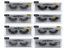 11 styles Selling 1pairlot 100 Real Siberian 3D Mink Full Strip False Eyelash Long Individual Eyelashes Mink Lashes E2803717