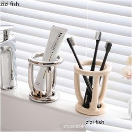 Toothbrush Holders Bathroom Supplies Holder Shelf Tootaste Drain Stand Storage Rack Organiser Drop Delivery Home Garden Bath Accessor Dhe6C