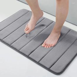 Carpets Olanly Memory Foam Bath Mat Large Absorbent Shower Carpet Soft Coral Velvet Floor Pad Home Decoration Non-Slip Bathroom Rug