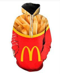 mens Designer Hoodies For Men Sweatshirt Lovers 3D Burger Fries Fast Food Hoodies Coats Hooded Pullovers Tees Clothing WP0228627450