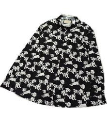 Womens Blouses Ladies Shirt Dog Printed Designer Cardigan Button Loose Shirts Long Sleeve Midlength Top1961615