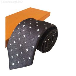 Neck Ties Designer Tie Mens Silk Necktie High Quality Cravatta Uomo Male Business Neckties Letter Embroidered Krawatte With Box Luxury Neck Ties