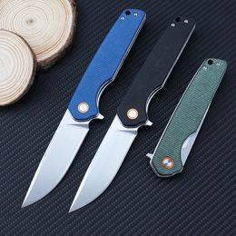 Tunafire 961 Pocket Folding Knife Flax Fibre D2 Blade Carbon Fibre Handle Survival Tactical Knife Outdoor Tools