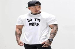Muscle guys Fitness Mens T Shirts gym clothing Bodybuilding Clothes Men Cotton Fashion Sports T Shirt Men plus size 2103245134783
