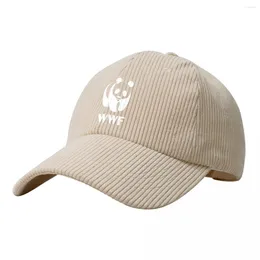 Ball Caps World Wide Fund For Nature WWF Baseball Cap Solid Corduroy Vintage Unisex Adjustable Polo Trucker Hat