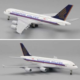 Aircraft Modle Metal aircraft model 20cm 1 400 Singapore Airlines A380 metal replication alloy material aviation simulation toy boy gift S245209