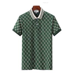 Brand Designer stripe polo shirt t shirts snake polos bee floral embroidery mens High street fashion horse polo T-shirt