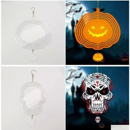 Christmas Decorations Ups Sublimation Wind Spinner Arts And Crafts Sublimated 10Inch Blank Metal Ornament Double Sides Blanks Diy Home Dhpwv