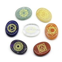 Whole Natural Chakra Stone Set Healing Crystals Polished Palm Stone Meditation Reiki Energy KD17104328