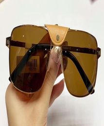 Metal Gold Square Sunglasses Brown Lenses Sun Glasses Designer Sunglasses Shades UV400 protection Eyewear New with Box9544986