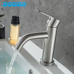 Bathroom Sink Faucets Doodii 304 Stainless Steel Basin Faucet Single Handle Mixer Deck Mounted And Cold Water Wash