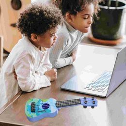 Guitar Early childhood education four stringed piano childrens mini education guitar childrens model toy childrens plastic simulation childrens mini WX