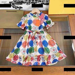 Top Girl Clothing Colourful floral print baby dresses POLO shirt design High end customization skirt design lapel new product