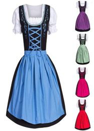 Casual Dresses Women39s Oktoberfest Beer Girl German Dress Square Neck Apron Cosplay Costume Party For Women Festival Performan9633163