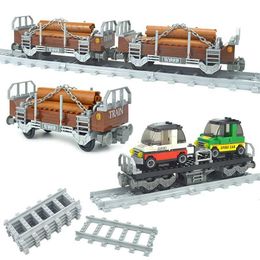 Diecast Model Cars The building block train model set is compatible with all brands of freight vehicles building brick sets railway urban rail childrens toys Y27JXS