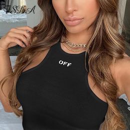 Summer Women tshirt Crop Top Embroidery Sexy Offs Shoulder Black Tank Casual Sleeveless Backless Top Shirts7734903