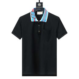Designer Polo Shirtmens Polos 2024 Designer Short Sleeve Polo Shirt Mens Same Fashion Top Business Clothing Black Polo Shirt Embroidered Collar Details Multicolor